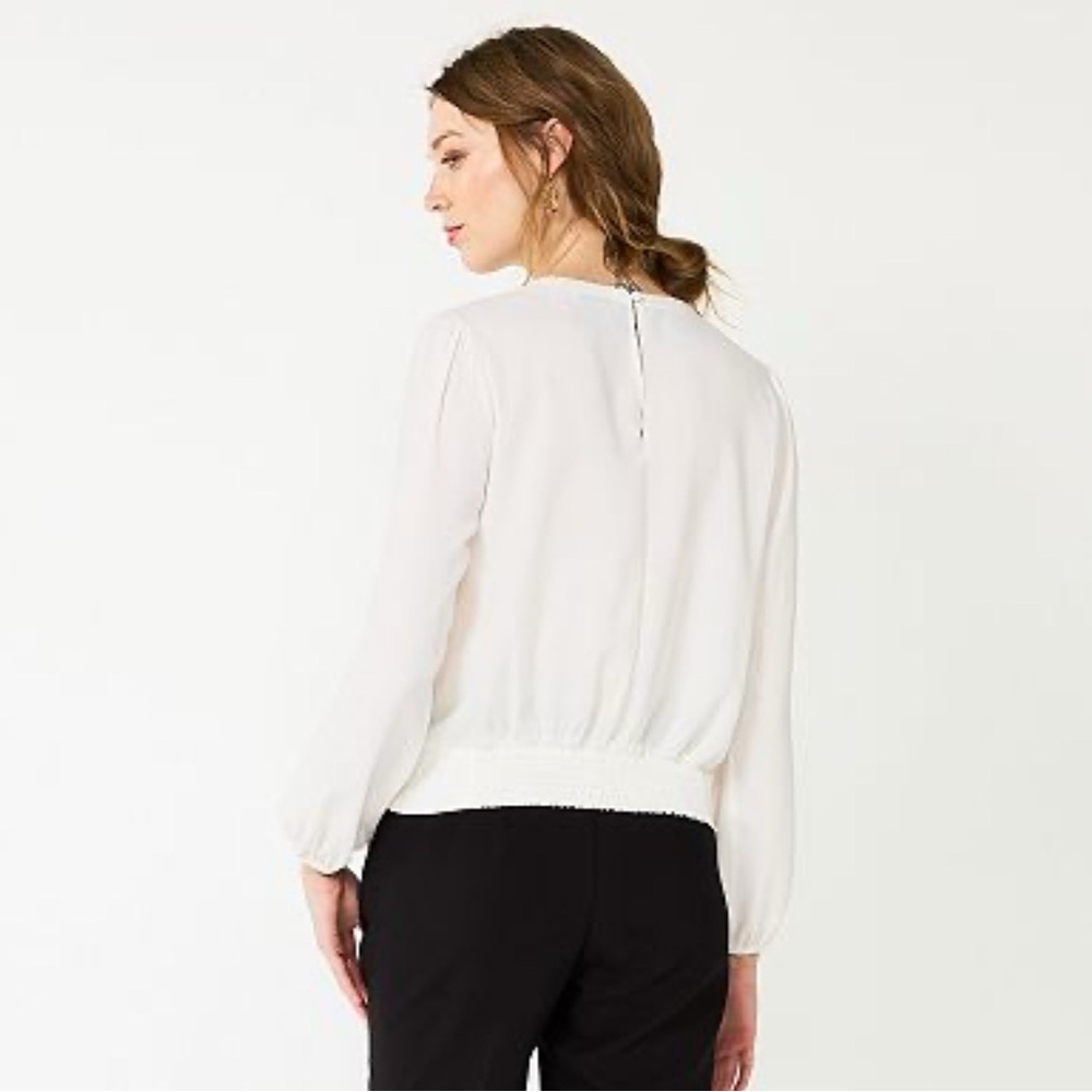 Nine West Twist Front White Blouse